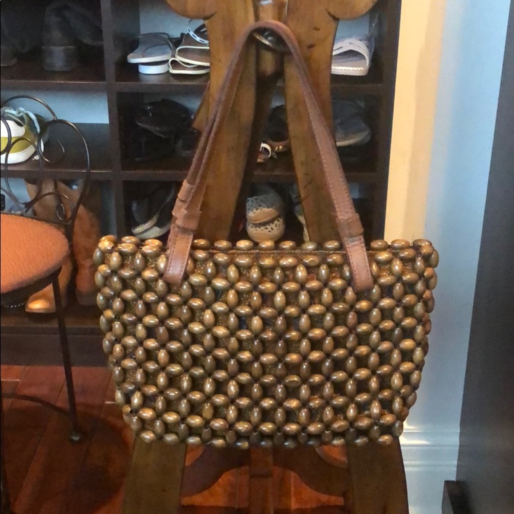 The Sak Brown Beaded Shoulder Bag